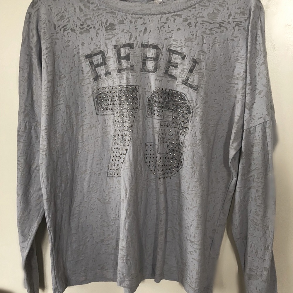 Grey Pepe Jeans Long Sleeved T - Devoré Fabric